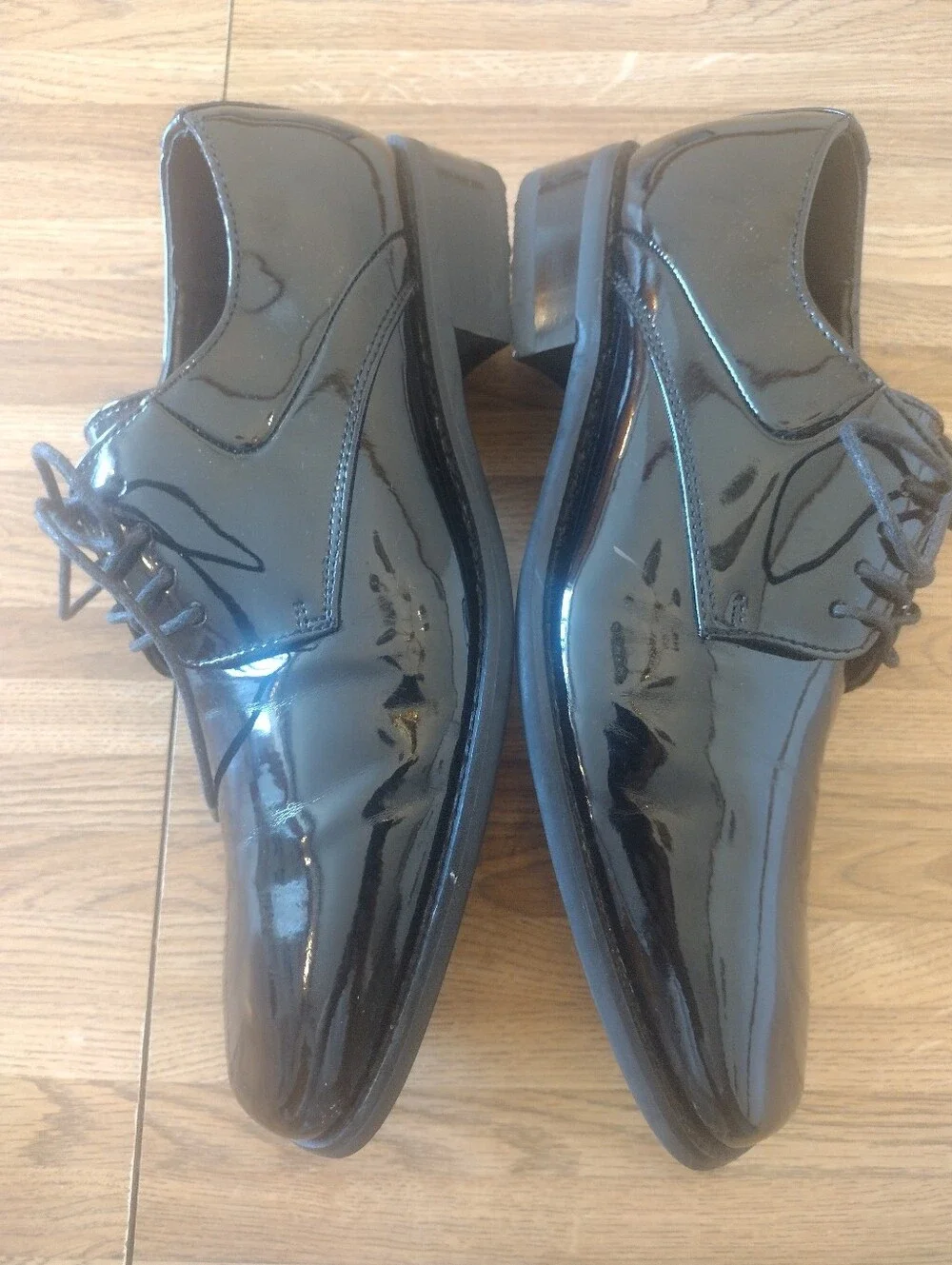 Antonio Zengara Tony Black Patent Faux Leather Oxford Shoes
